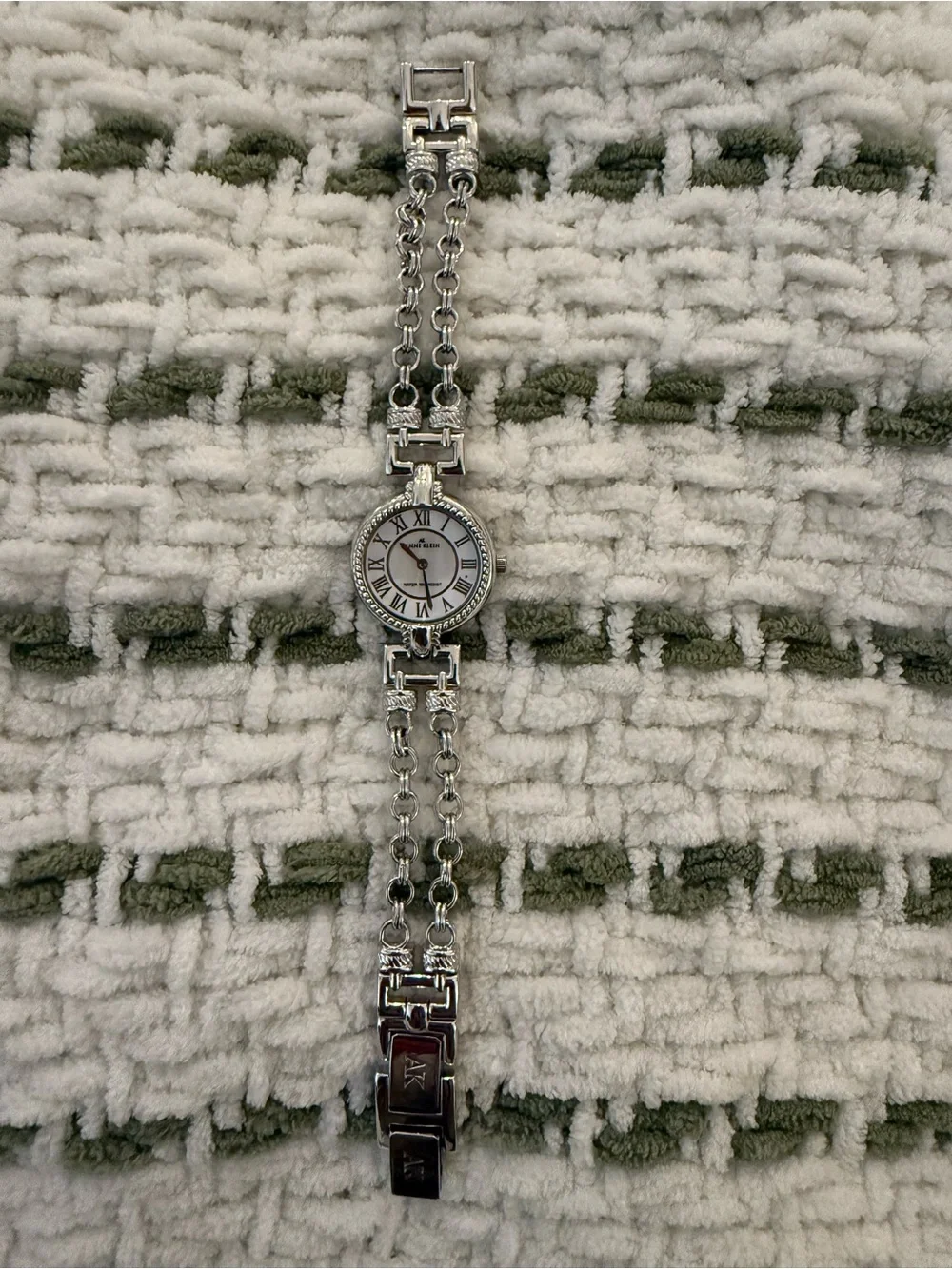 Anne Klein Silver-Tone Roman Numeral Bracelet Watch